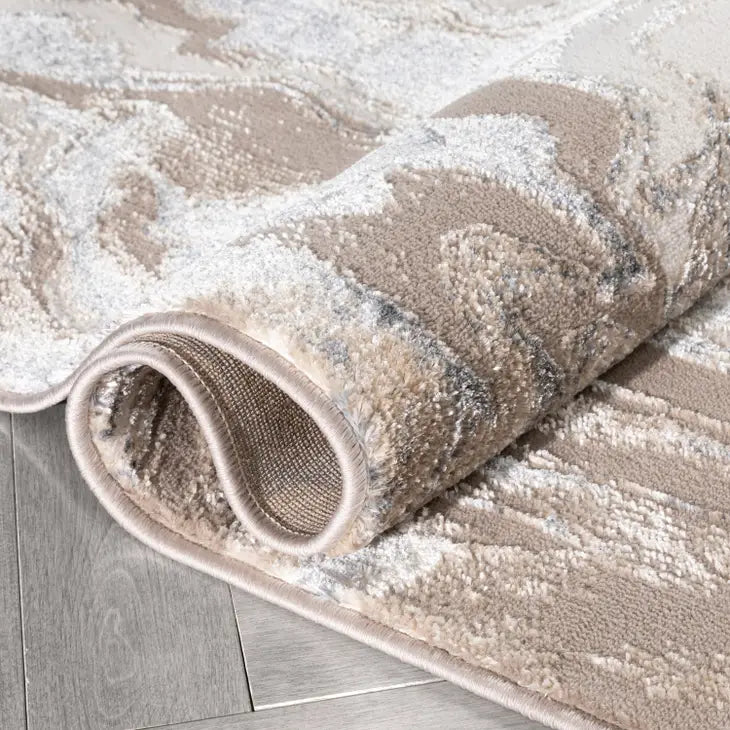 Fay Modern Abstract Ivory Glam Rug