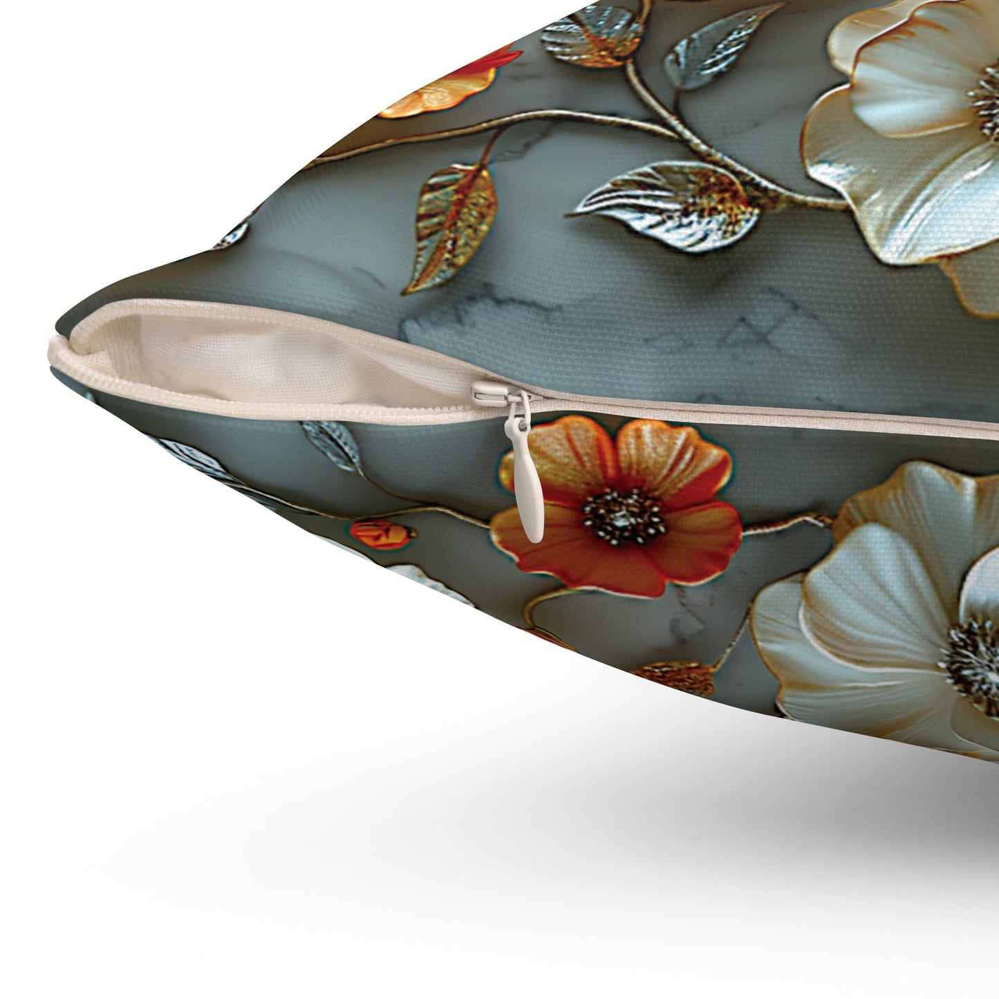 Golden Bloom Elegance Pillow