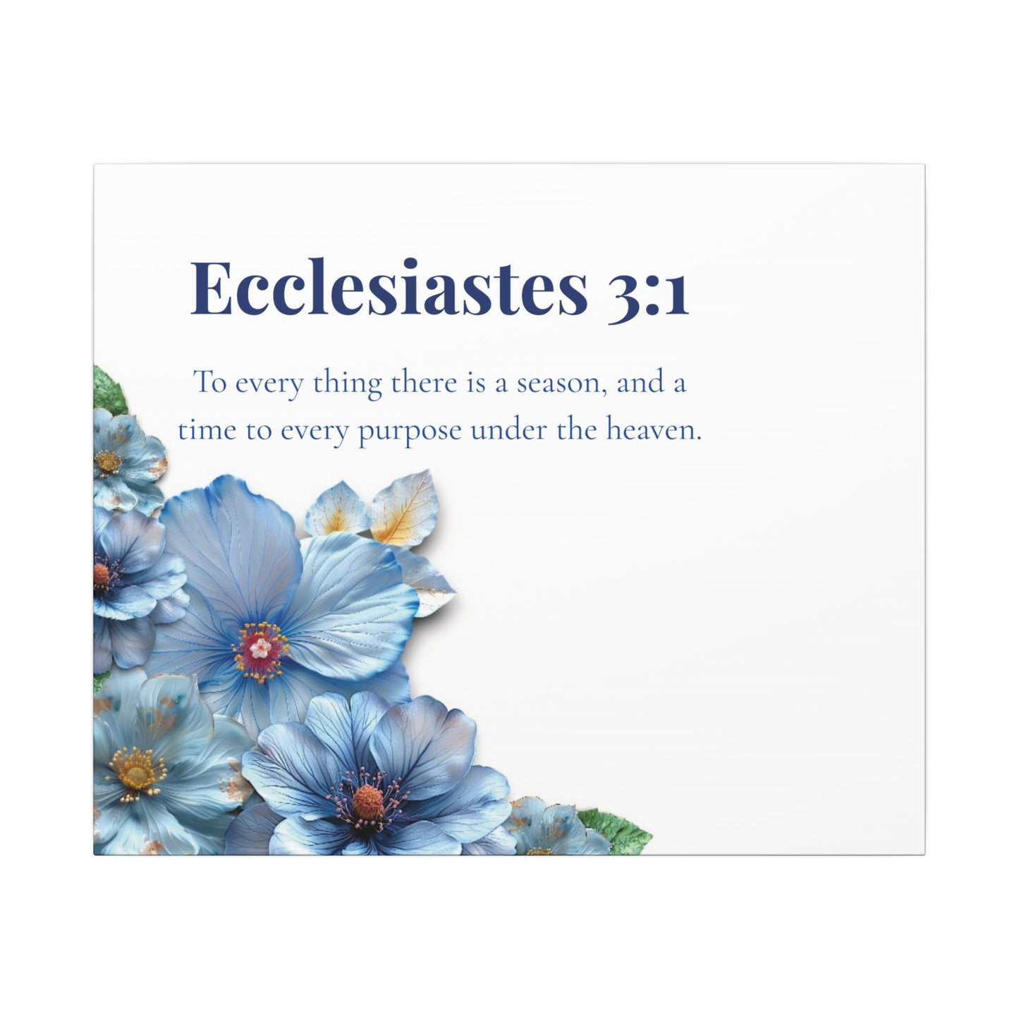 Floral Bible Verse Canvas Print, Inspirational Wall Art, Home Decor, Religious Gift, Motivational Quote Decoration, Stretched Artwork