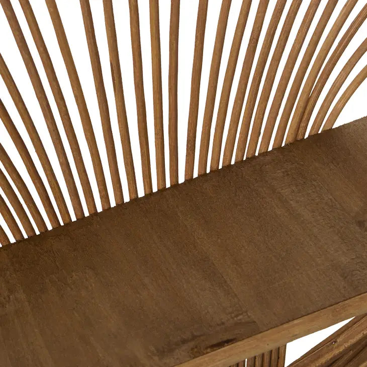 Natural Bamboo Bookcase w/ 2 Spruce Wood Shelves