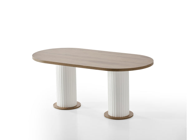 Modern Bohemian Oval Dining Table – Artful Design with Everyday Functionality
