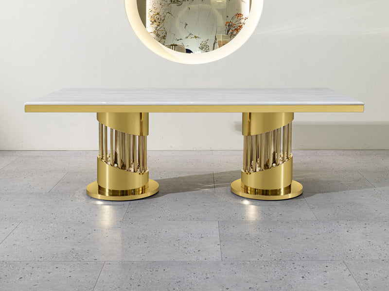 Majestic Marble Gold Dining Table