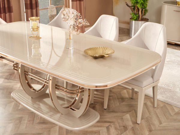 Modern Glam Dining Table – Artful Luxury in Every Detail