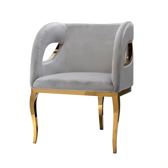 Velvet Luxe Triad Chair- Gray