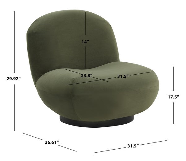 Stevie Velvet Accent Chair - Olive Green