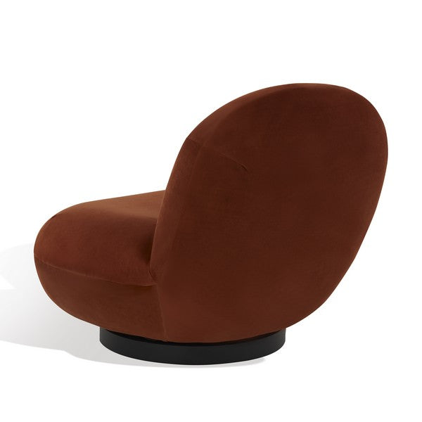Stevie Velvet Accent Chair - Rust