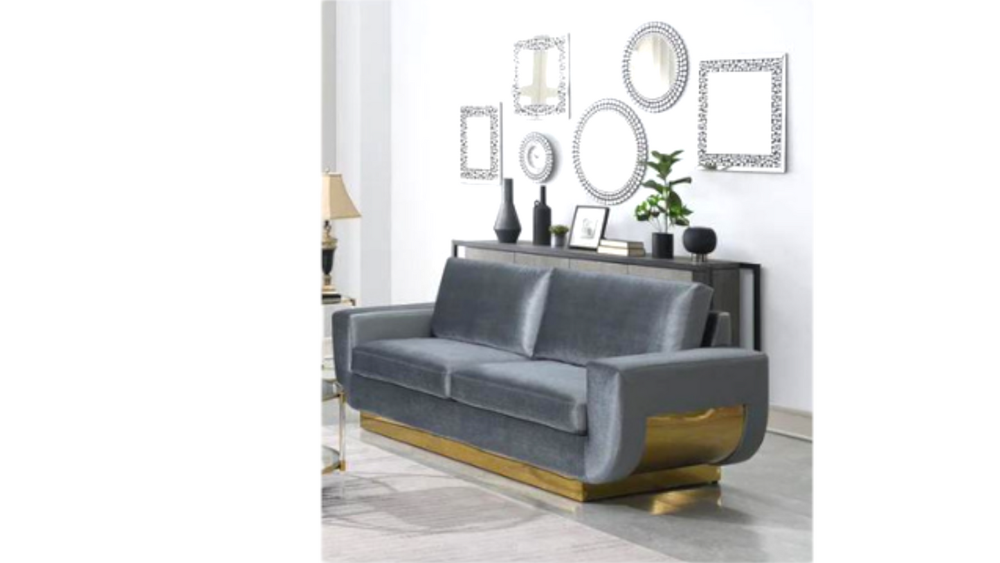 Velvet Elegance Living Room Ensemble-3 Sofa Set