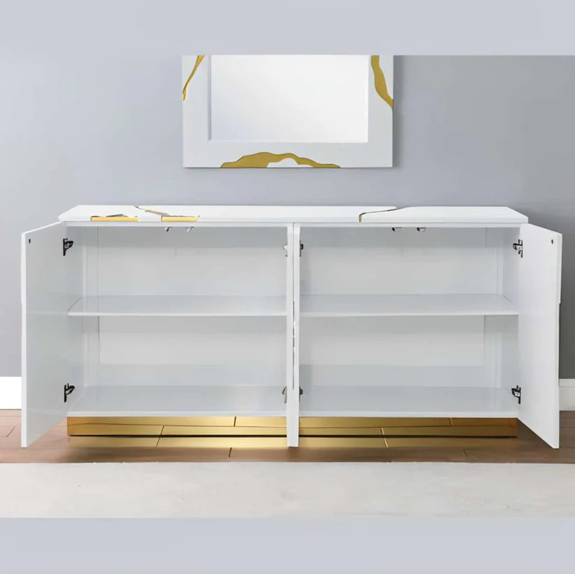 Luxe Velour-Trimmed Wall-Mounted Storage Console