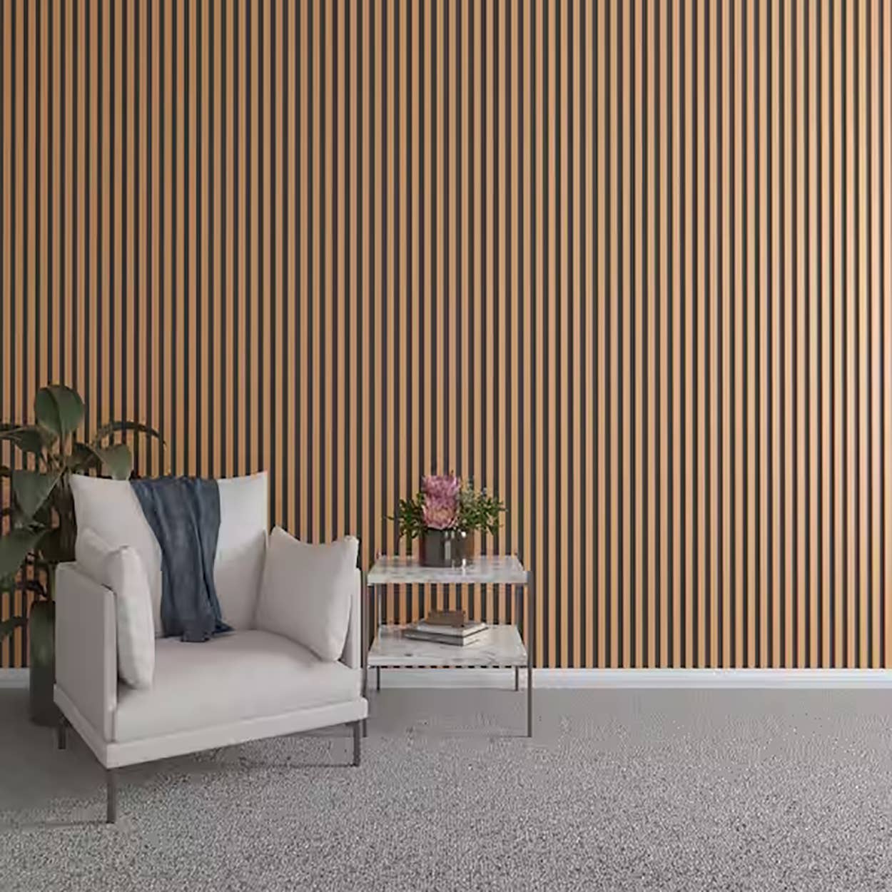 2 Piece Slat Wall Panels 6.7" X 98.5" (10 Sq Ft) (2 Panels): SW-YH-1002 Light Blue