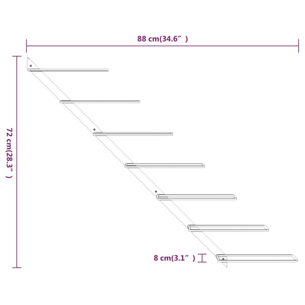 Wall-mounted Wine Rack for 7 Bottles 2 pcs Gold Metal