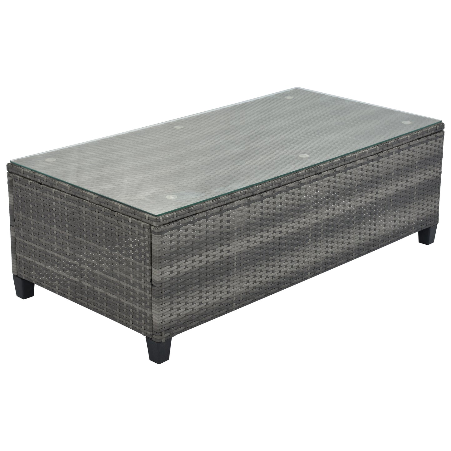 8-pieces Outdoor Set; Half-Moon All Weather; PE Rattan Water-resistant and UV Protected