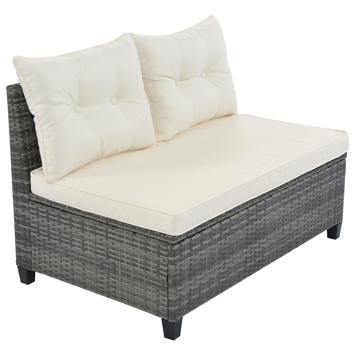 8-pieces Outdoor Set; Half-Moon All Weather; PE Rattan Water-resistant and UV Protected