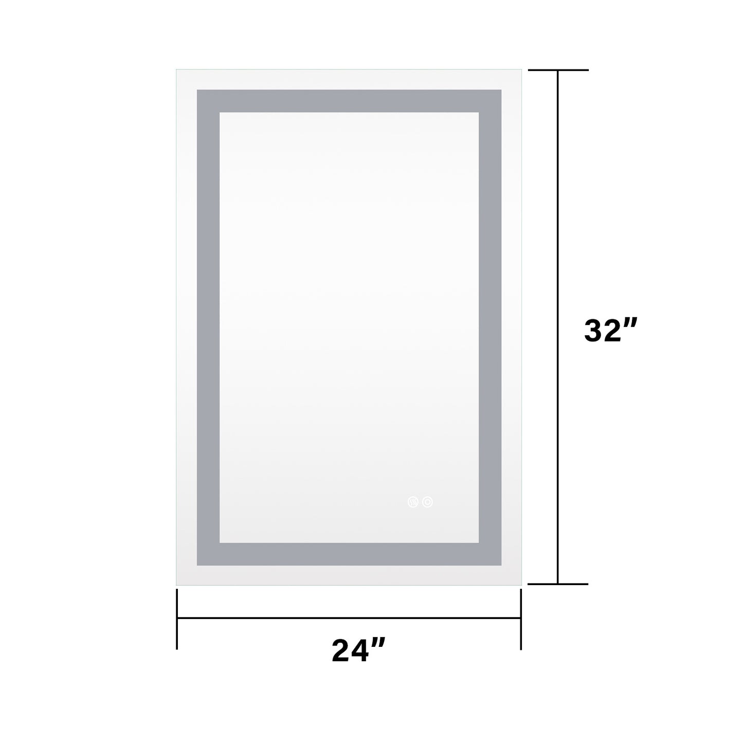 Frameless Rectangular LED Light Bathroom Vanity Mirror