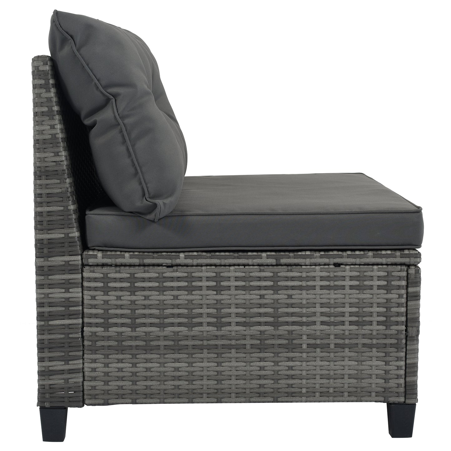 8-pieces Outdoor Set; Half-Moon All Weather; PE Rattan Water-resistant and UV Protected