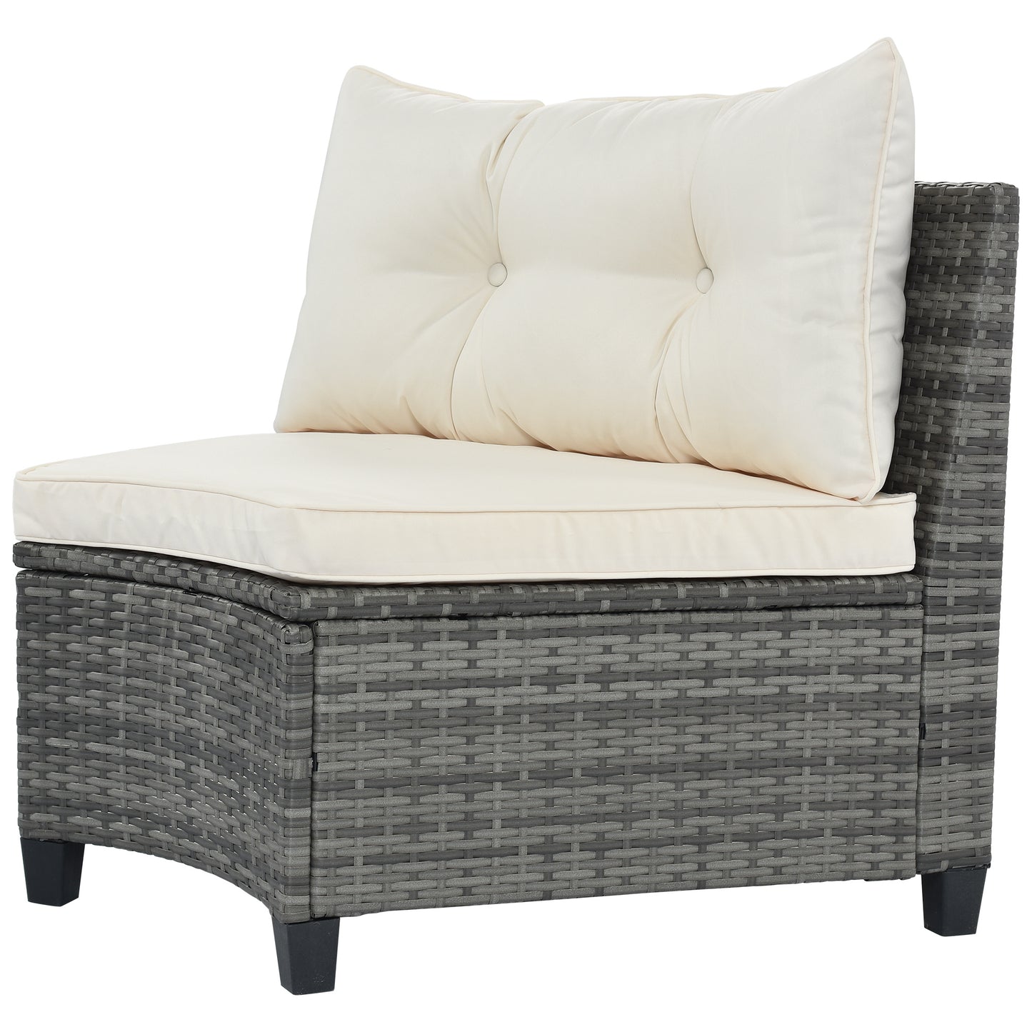 8-pieces Outdoor Set; Half-Moon All Weather; PE Rattan Water-resistant and UV Protected