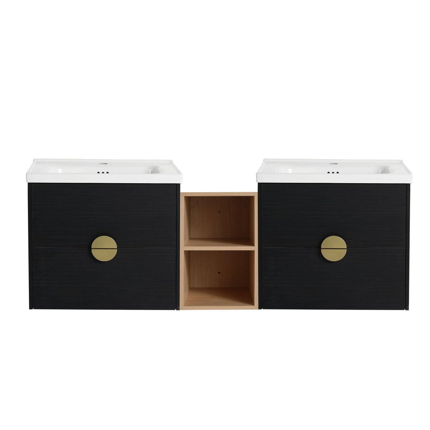 60 Inch Wall-Mounted Bathroom Vanity With Sink, and A Small Storage Shelves (KD-Packing)BVC07660BCT