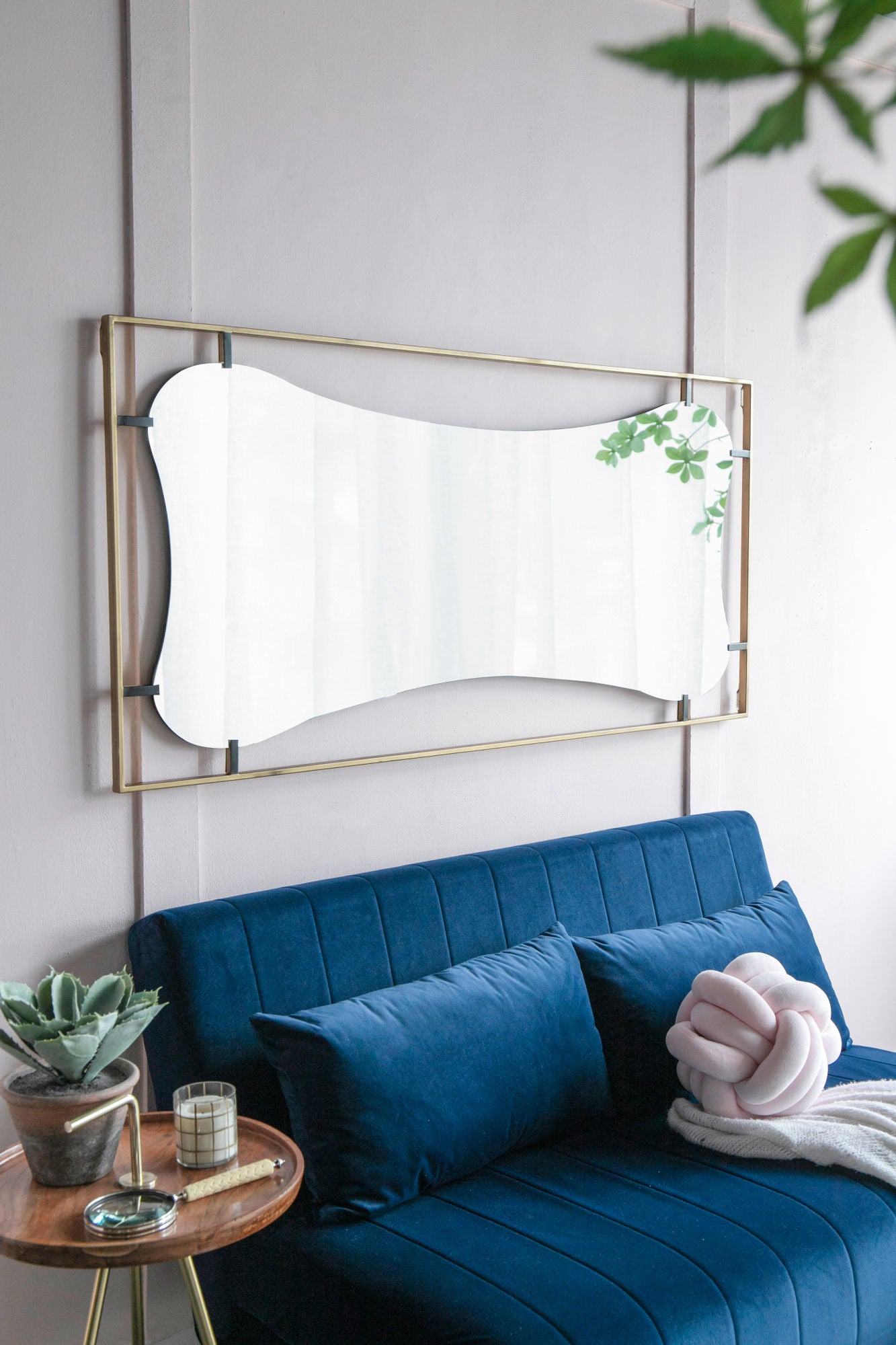 28x1.5x60" Poppy Mirror with Gold Metal Frame