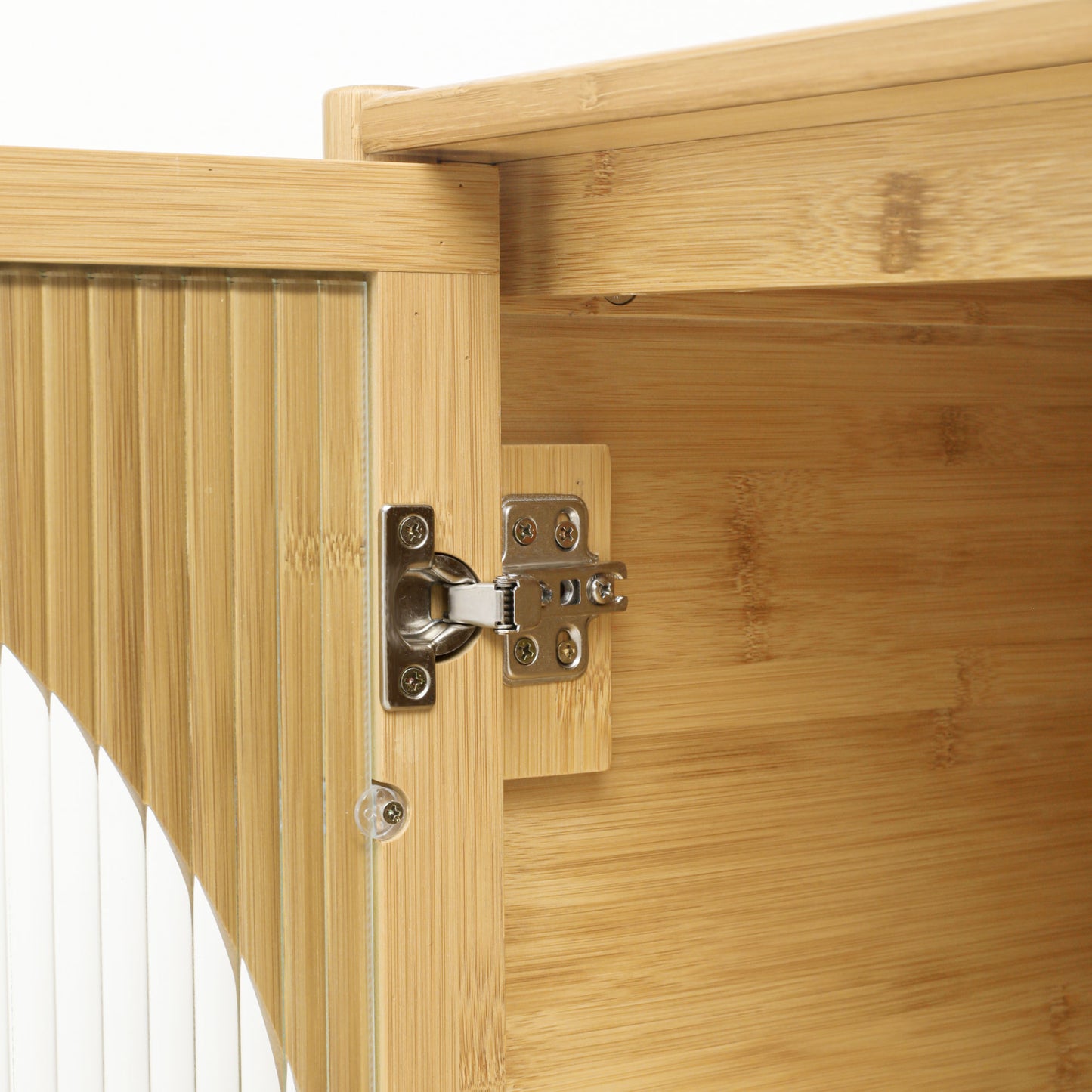 Bamboo 2 door cabinet, Set of 2, Buffet Sideboard Storage Cabinet, Buffet Server Console Table, for Dining Room, Living Room, Kitchen, Hallway