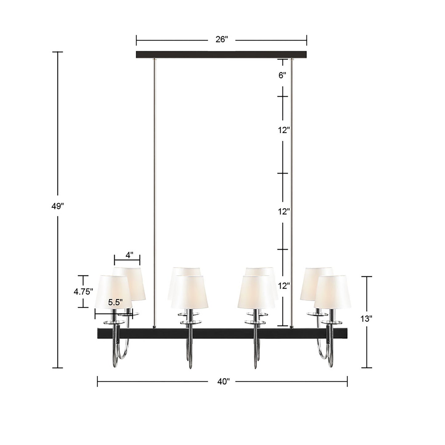 Fairmount 8-Light Traditional Chandelier with Drum Shades