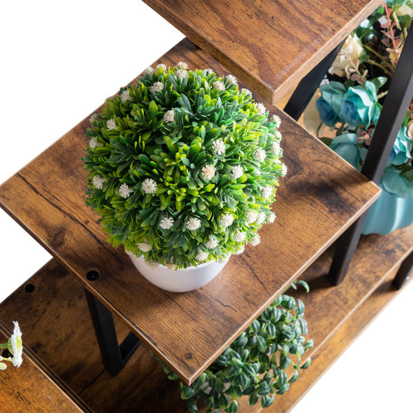 Artisasset 2pcs 6 Layers Half Heart Iron Wood Suitable For Garden Balcony Patio Lawn Home Decoration Plant Stand Flower Pot Stand Iron Flower Stand Black