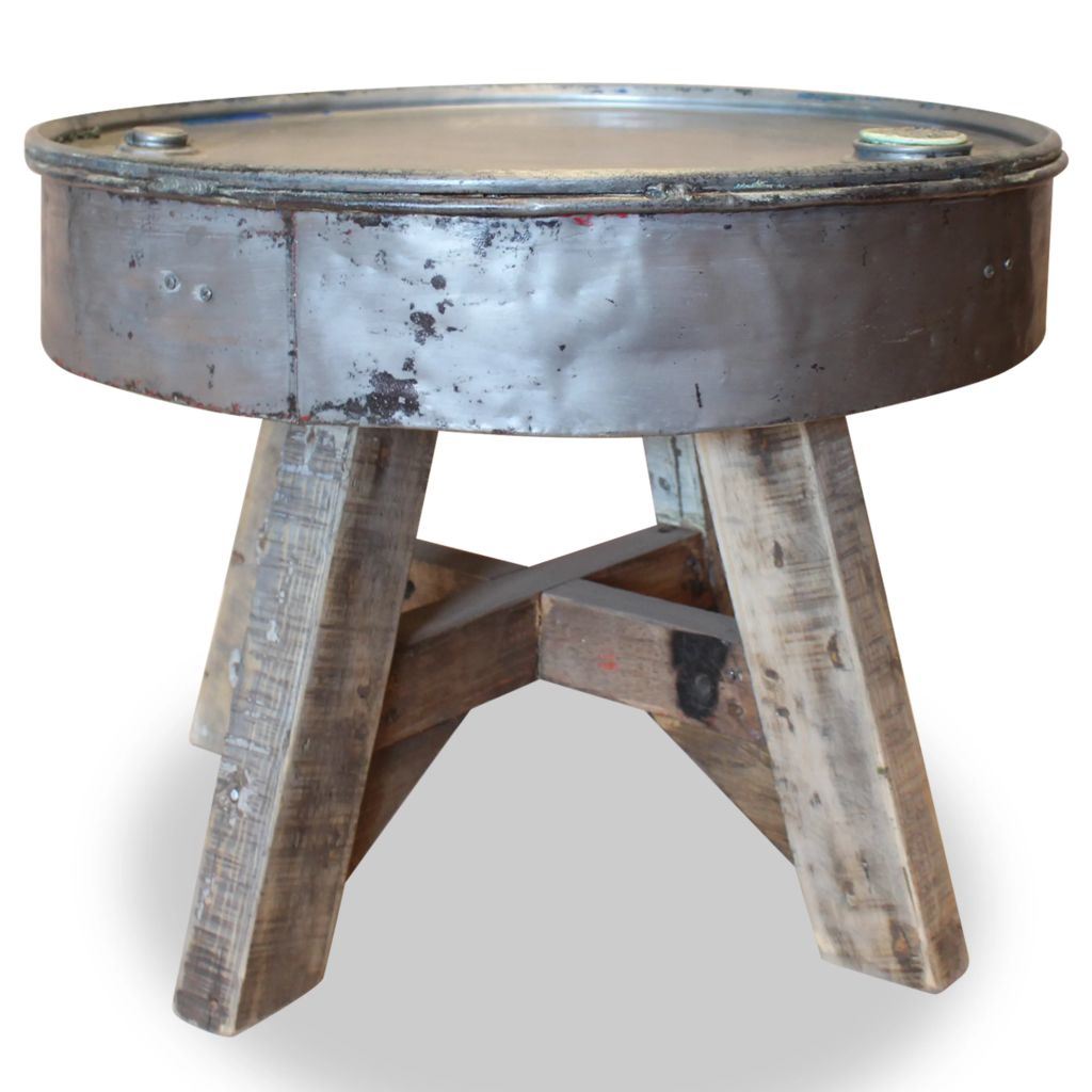 Coffee Table Solid Reclaimed Wood 23.6"x17.7" Silver