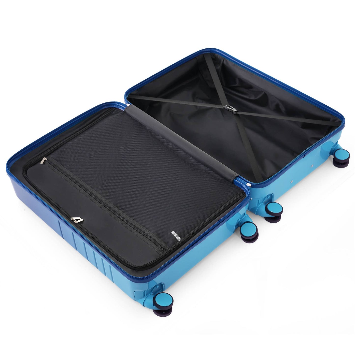 Luggage Set of 3, 20, 24, 28inch with USB Port: Blue