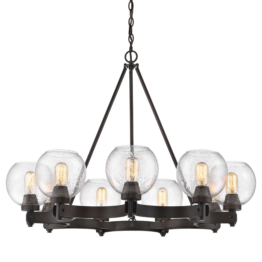 Galveston 9-Light Chandelier in Rubbed Bronze for Use in Bedrooms, Dining Rooms, Foyers, Kitchens, Living Rooms Chandelier