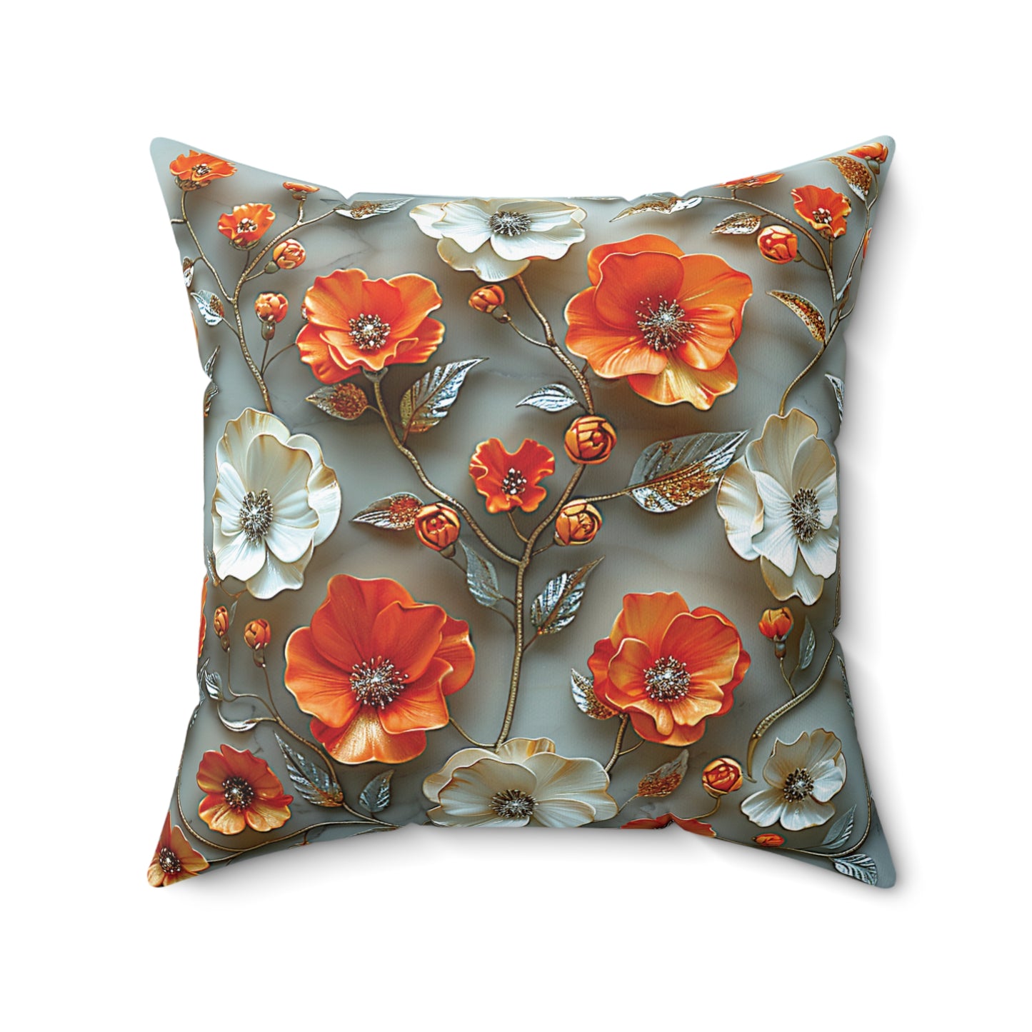 Golden Bloom Elegance Pillow