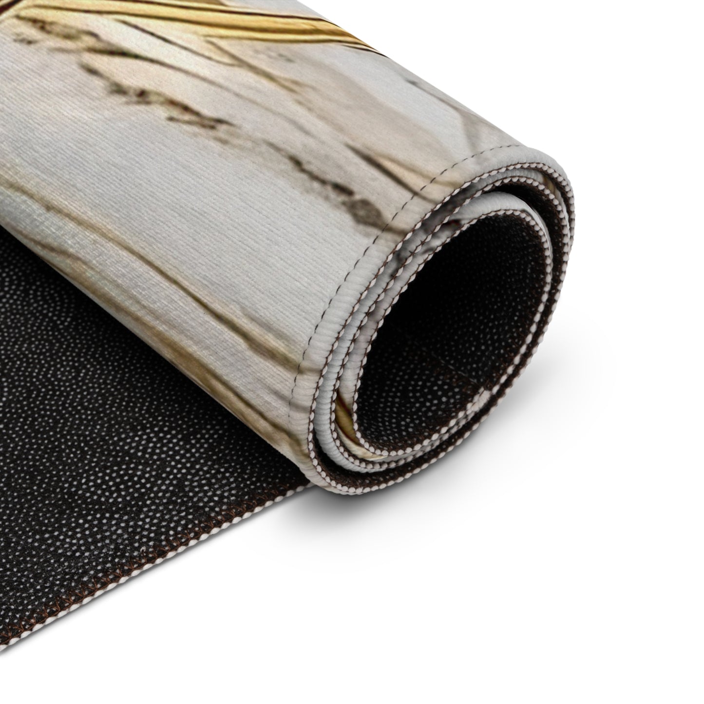 Gold, White and Black Rug