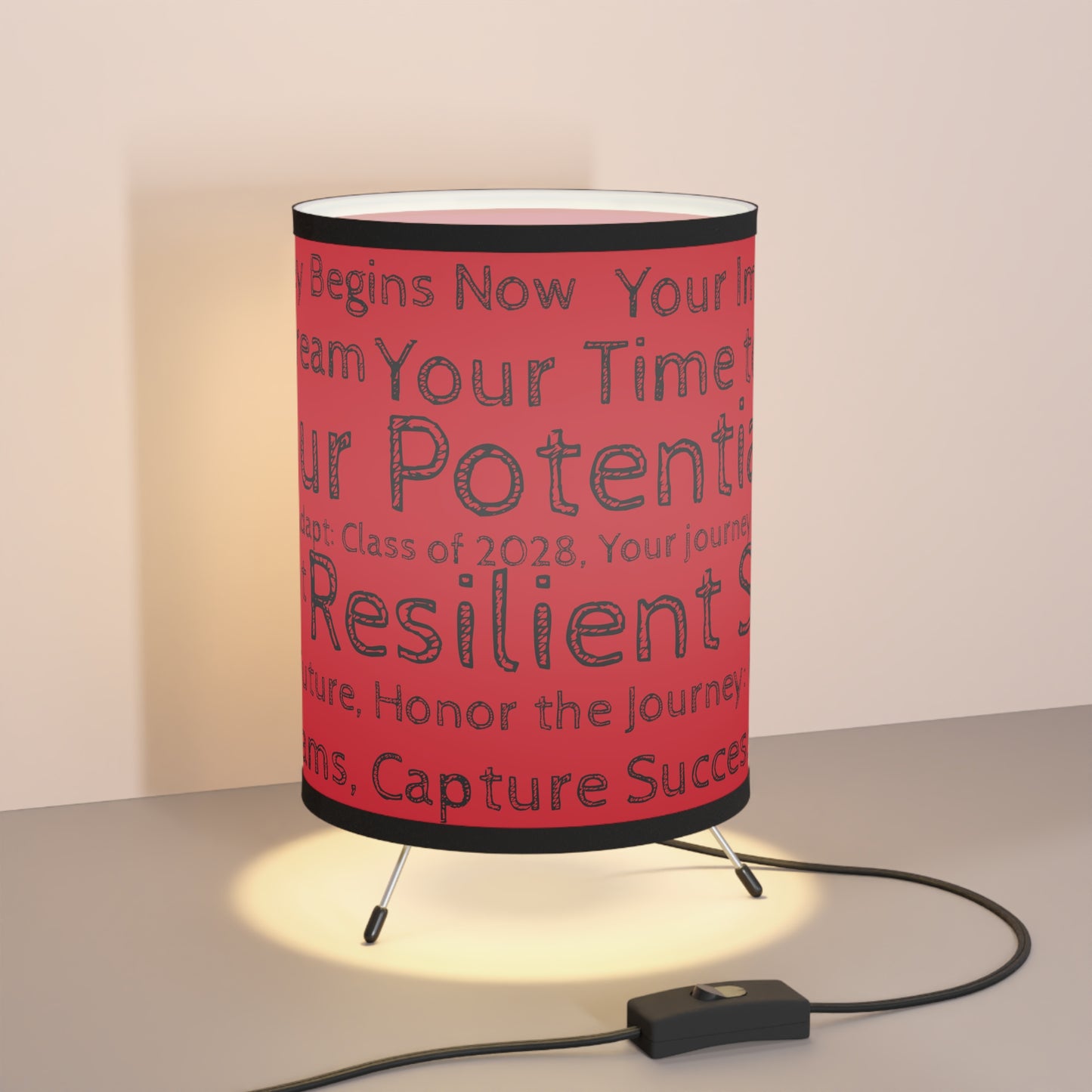 Triumph Tripod Desk Lamp- Dark red