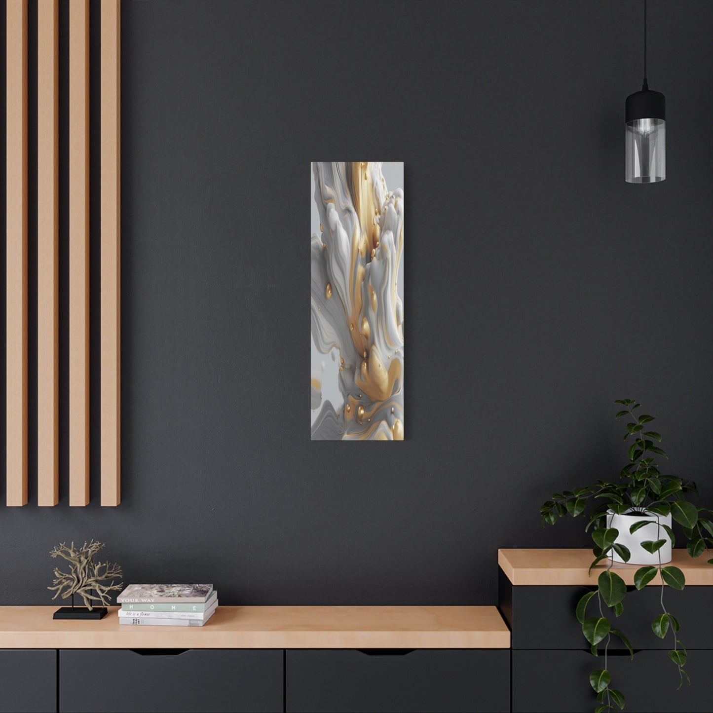 Gold, White, and Gray Liquid Fluid Modern Wall Art - part 2