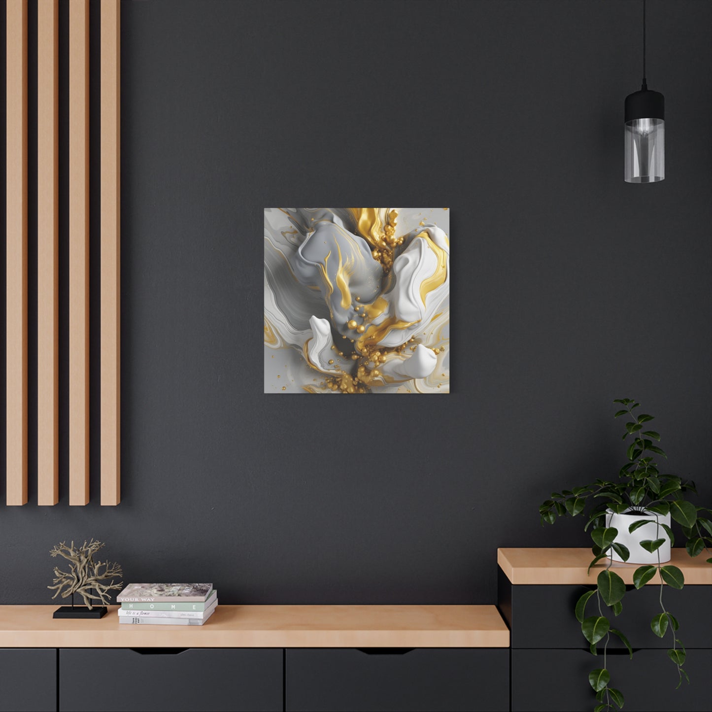 Gold, White, and Gray Liquid Fluid Modern Wall Art- part 2