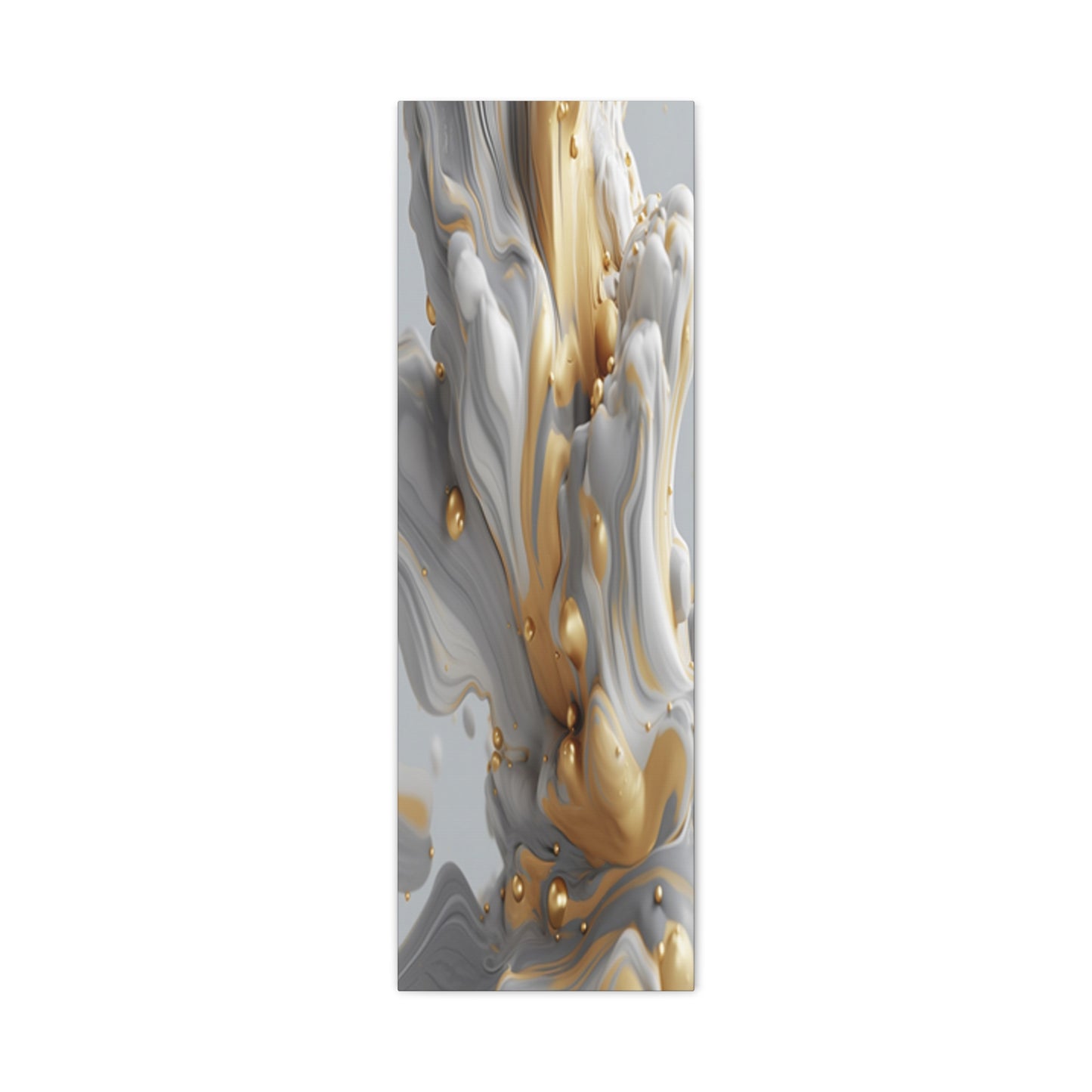 Gold, White, and Gray Liquid Fluid Modern Wall Art - part 2