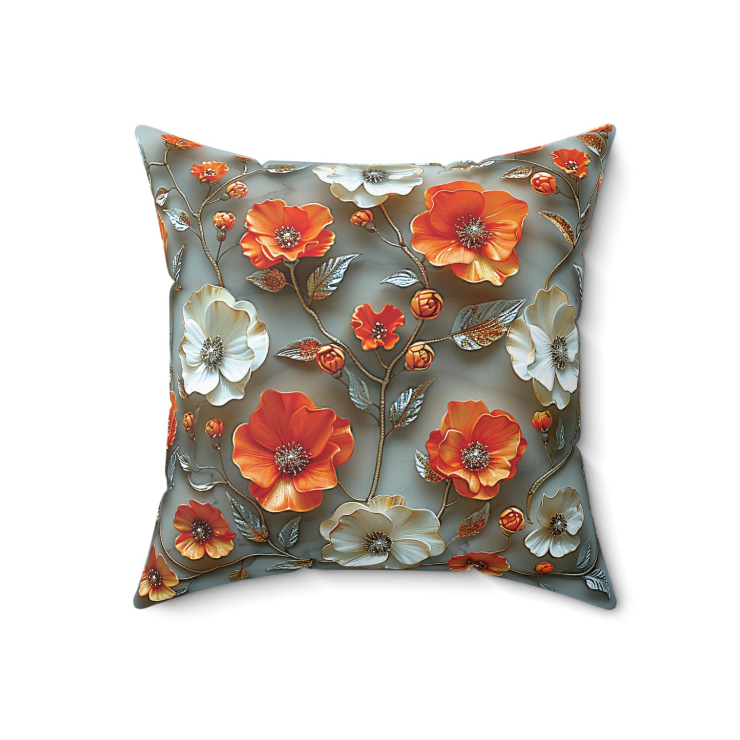 Golden Bloom Elegance Pillow