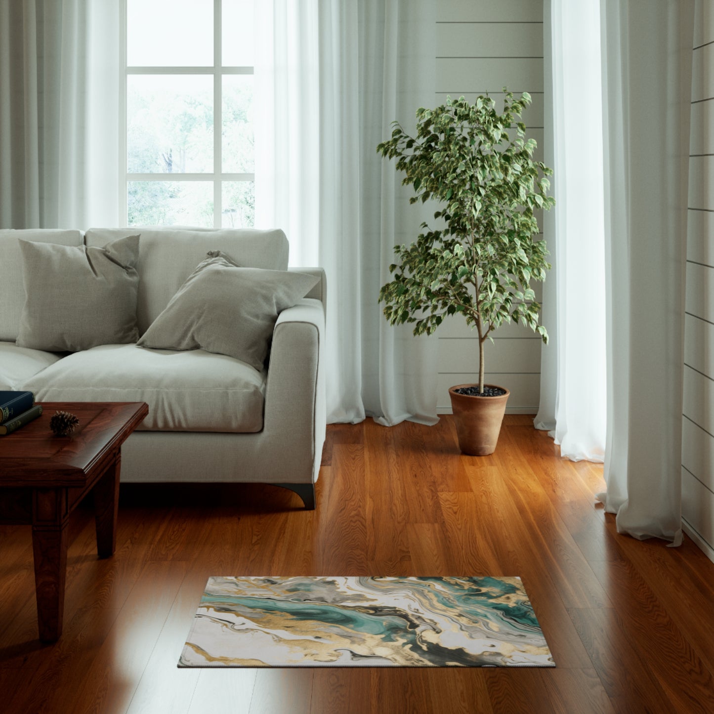 Green Abstract Rug