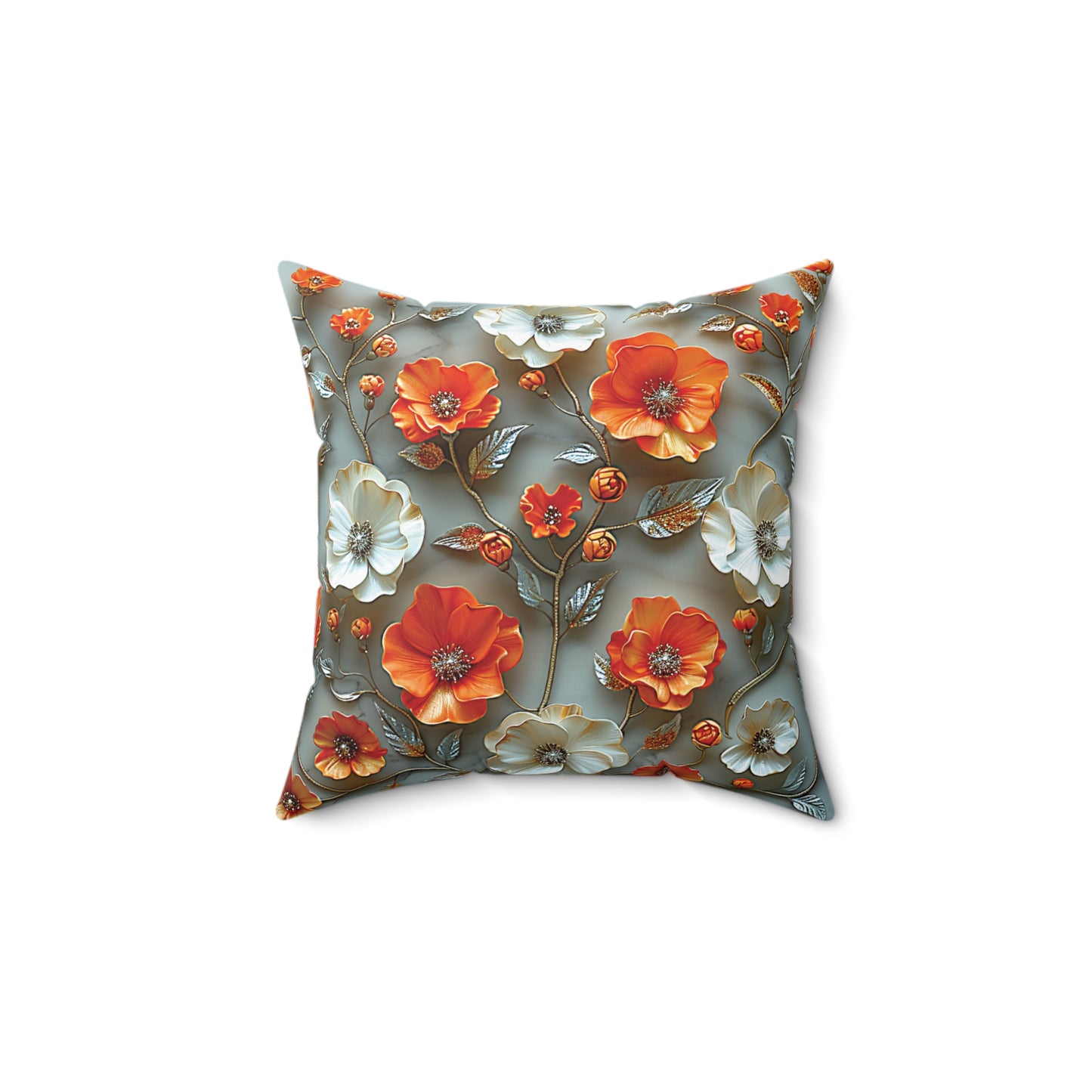 Golden Bloom Elegance Pillow