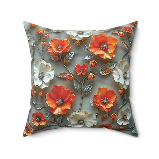 Golden Bloom Elegance Pillow