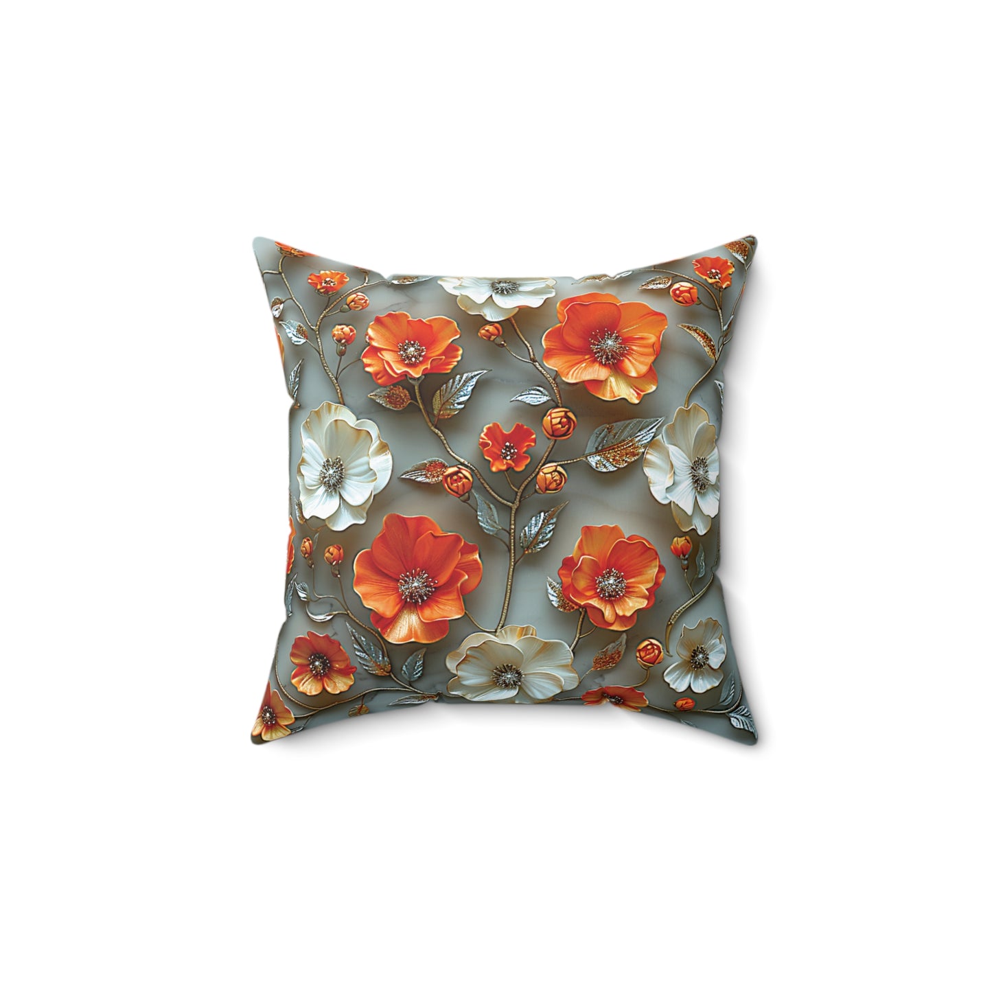 Golden Bloom Elegance Pillow