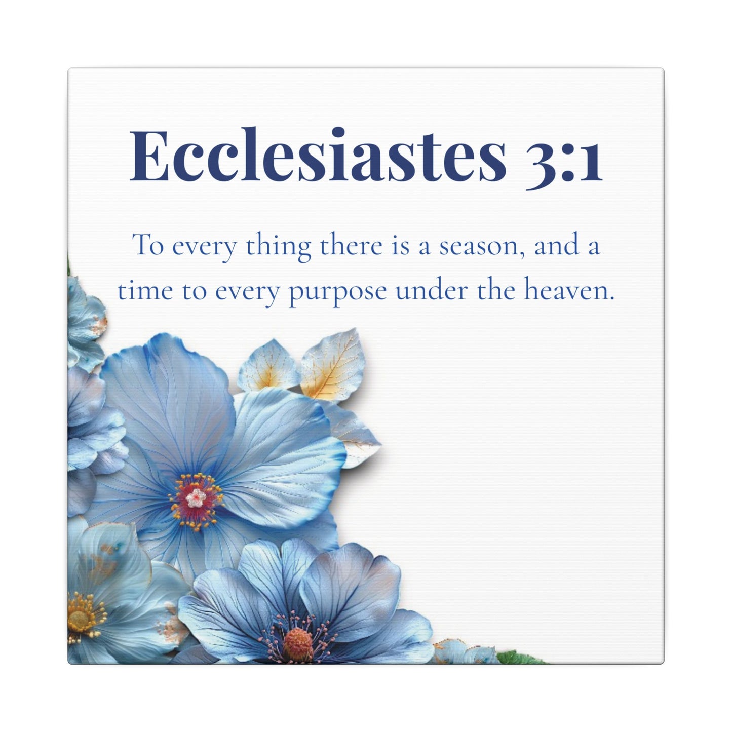 Floral Bible Verse Canvas Print, Inspirational Wall Art, Home Decor, Religious Gift, Motivational Quote Decoration, Stretched Artwork