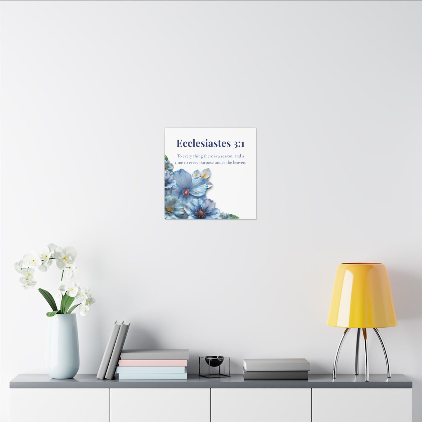 Floral Bible Verse Canvas Print, Inspirational Wall Art, Home Decor, Religious Gift, Motivational Quote Decoration, Stretched Artwork