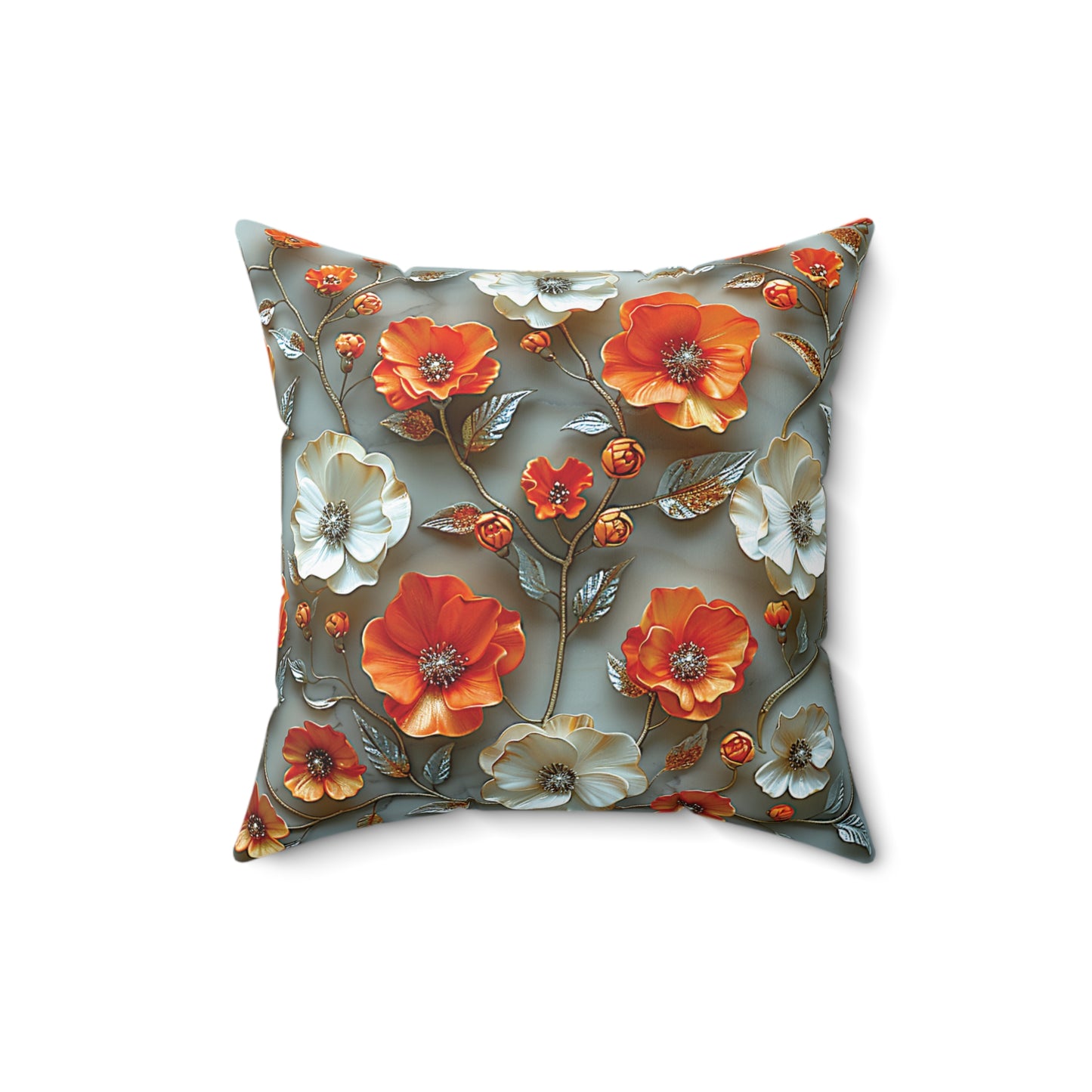 Golden Bloom Elegance Pillow