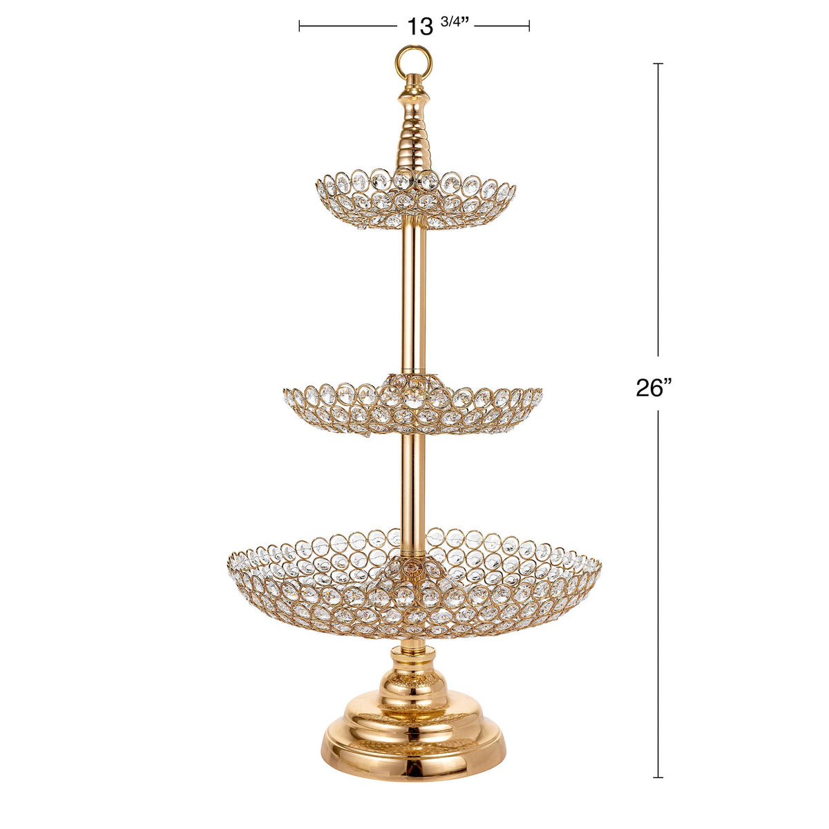 Crystal Treat Stand - 3 Tiers - Gold: Gold