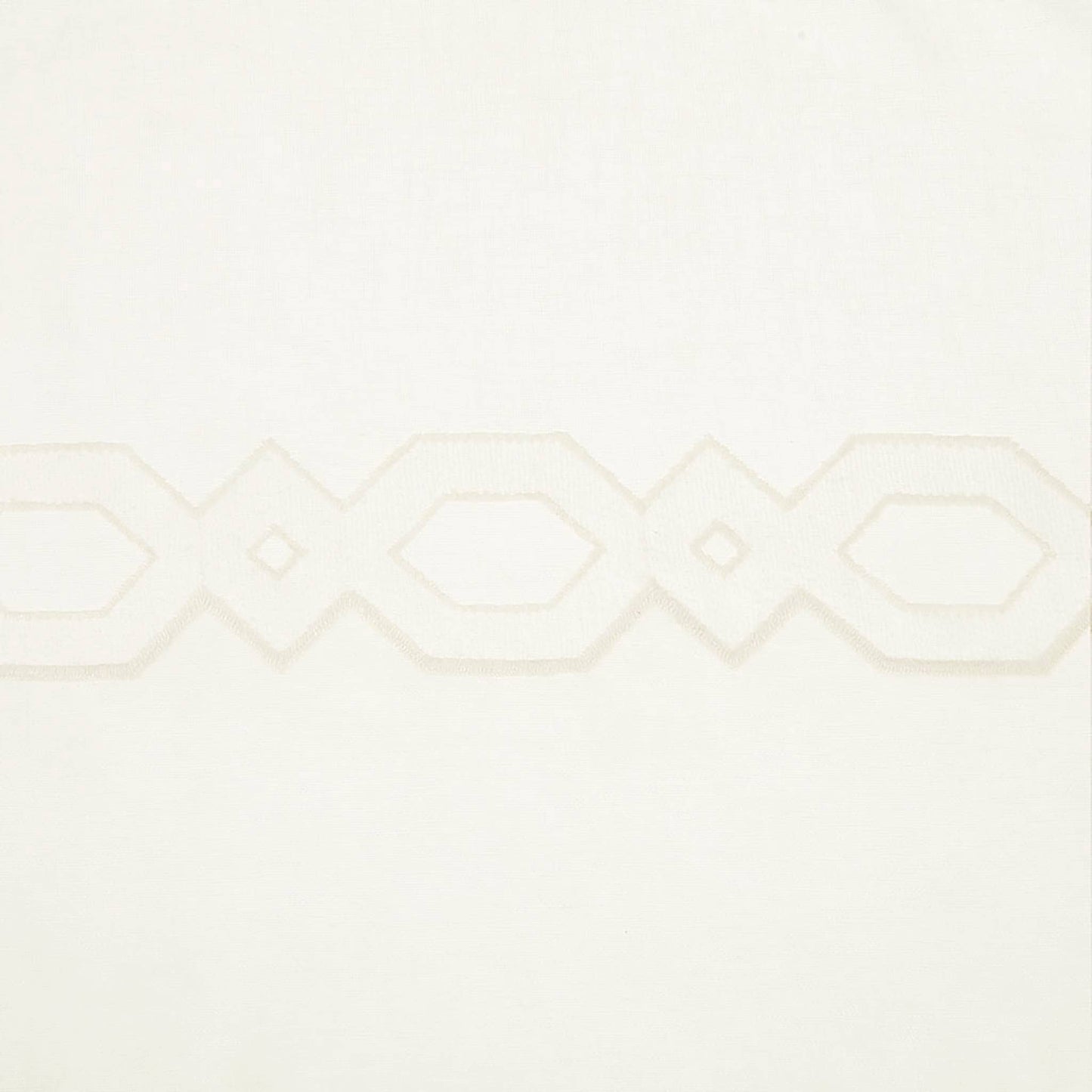 White Semi-Sheer Embroidery Curtain Panel (Single): 52x96"