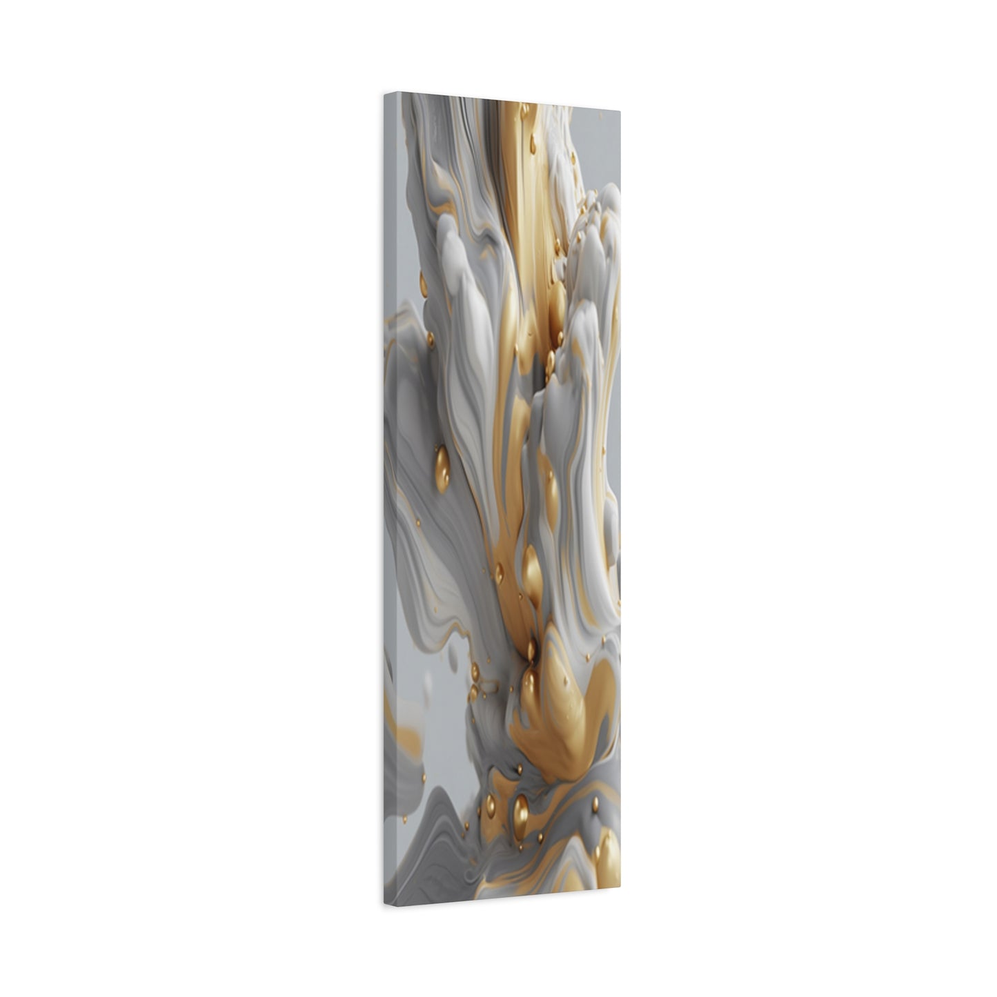 Gold, White, and Gray Liquid Fluid Modern Wall Art - part 2