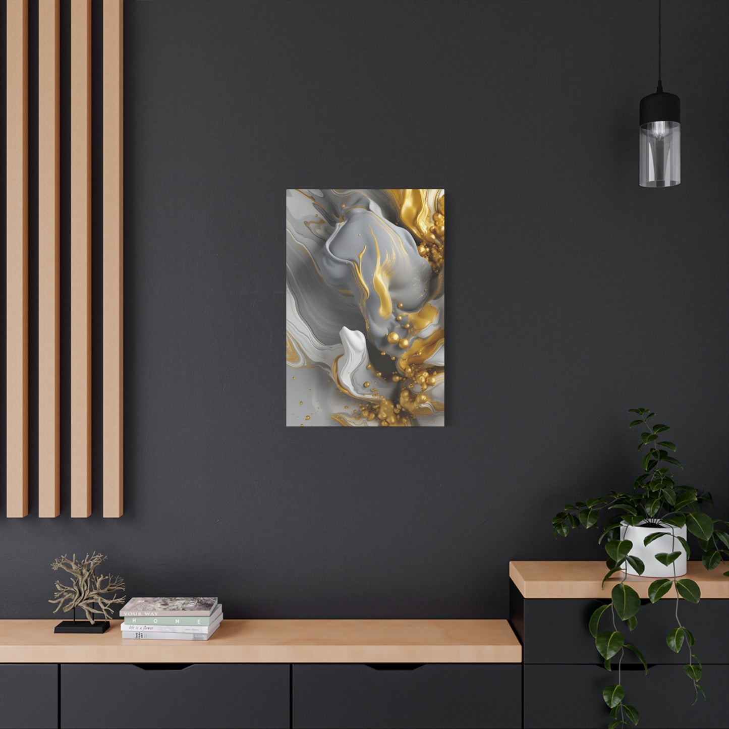 Gold, White, and Gray Liquid Fluid Modern Wall Art- part 2