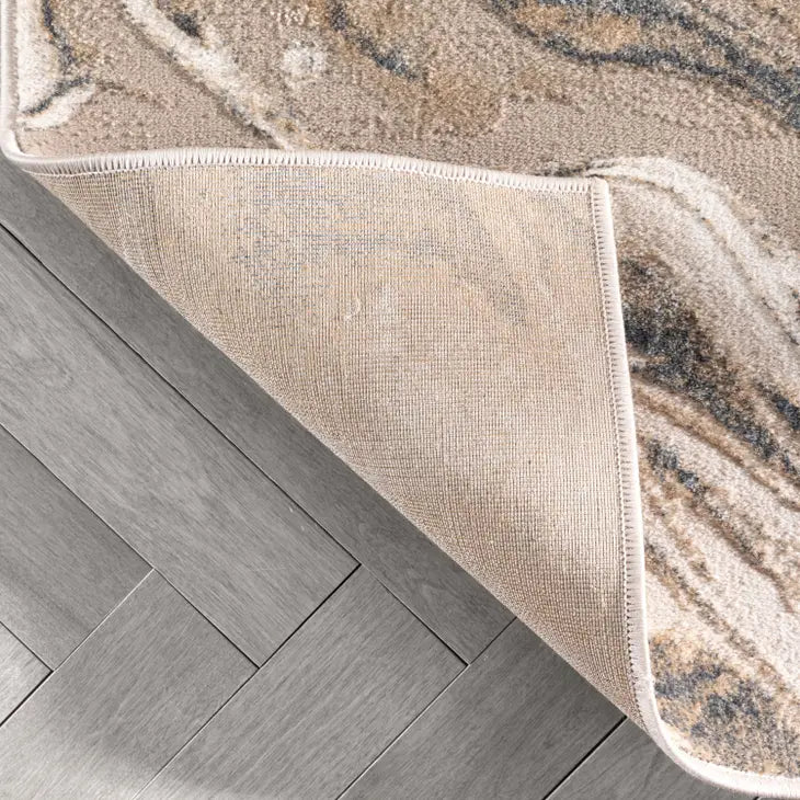 Fay Modern Abstract Ivory Glam Rug
