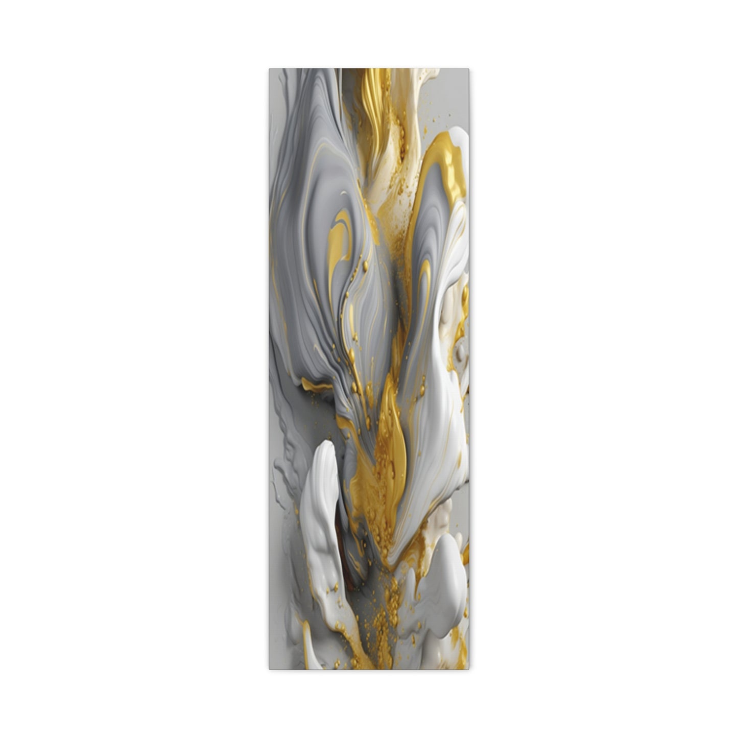 Gold, White, and Gray Liquid Fluid Modern Wall Art
