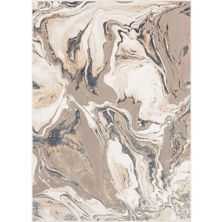 Fay Modern Abstract Ivory Glam Rug