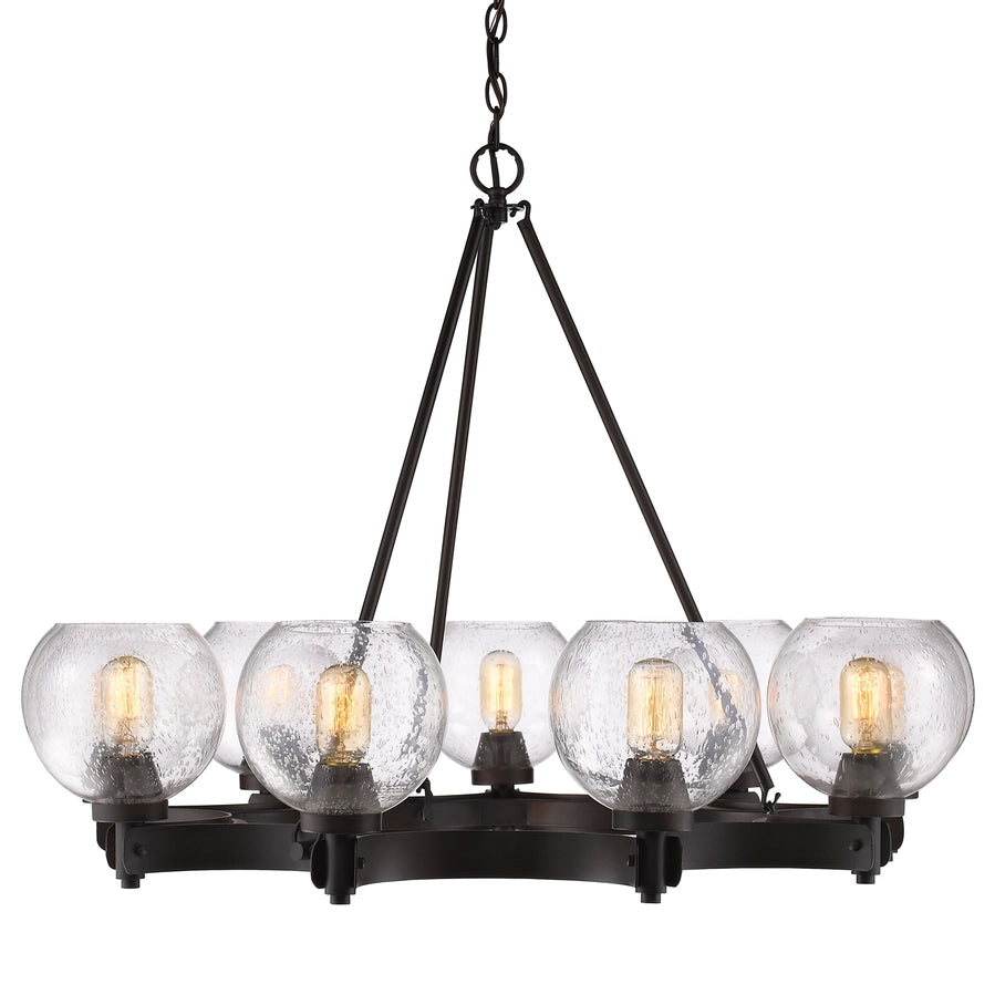 Galveston 9-Light Chandelier in Rubbed Bronze for Use in Bedrooms, Dining Rooms, Foyers, Kitchens, Living Rooms Chandelier