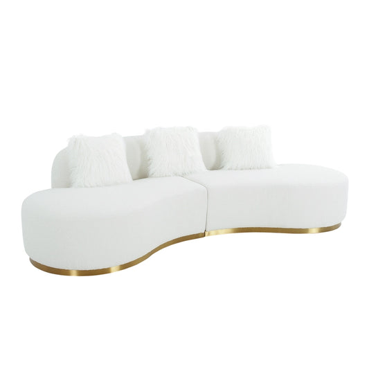 Simona Curved Sofa, White
